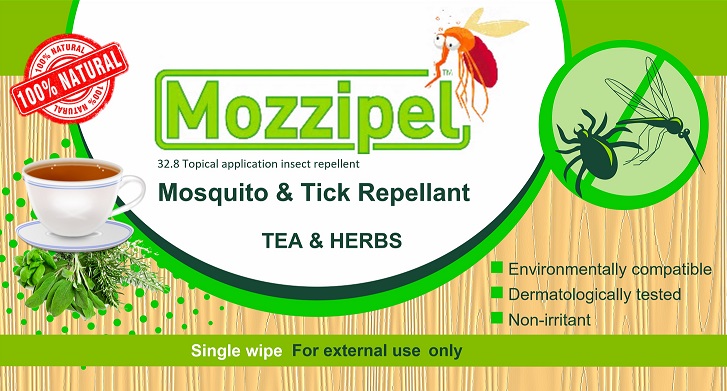 Mozzipel Single Wipes Tea & Herbs