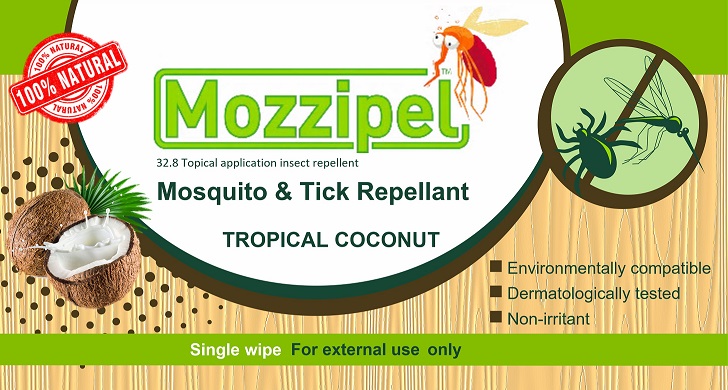 Mozzipel Single Wipes Tropical Coconut